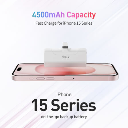 แบตเตอร์รี่สำรอง iWALK LinkPod4 ความจุ 4500mAh หัวชาร์จTypeC สี White  รองรับการชาร์จเร็ว 20W_2